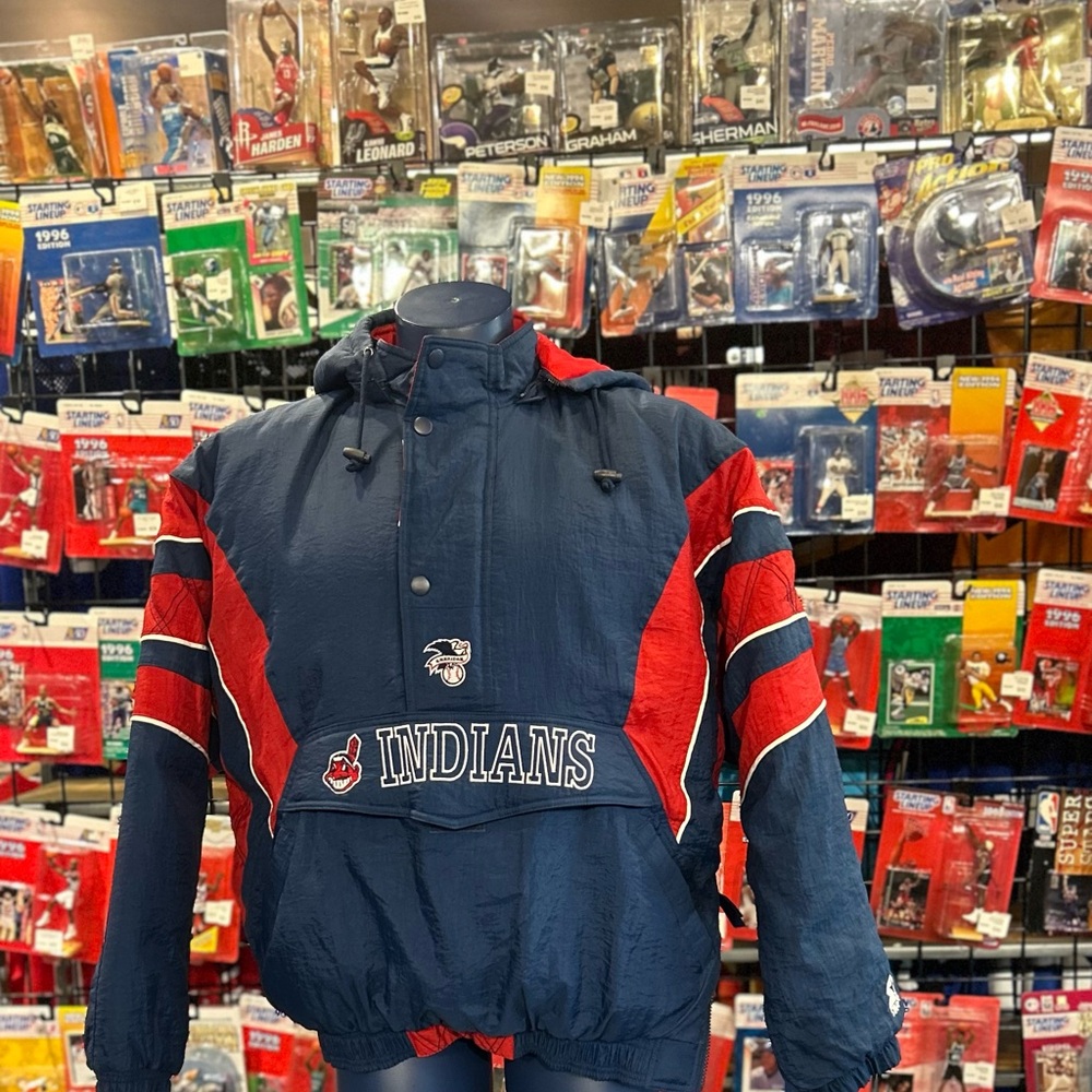 Vintage Starter Cleveland Indians MLB Pullover Coat Size XL